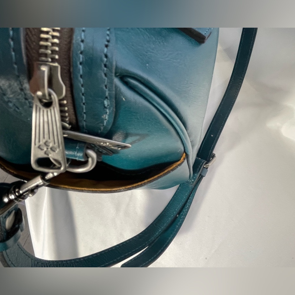 Patricia Nash Teal Embossed Leather Satchel - Picture 10 of 16